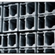 End profile of many stacked aluminium bars